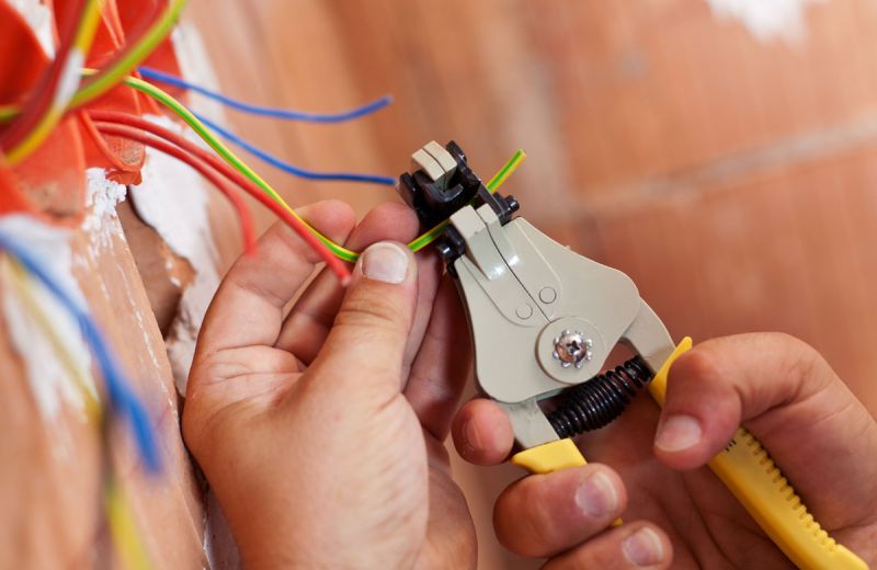 Low-voltage prewire cabling being prepared for a Pennsylvania new construction project